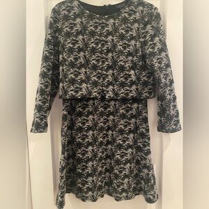 Topshop black and white textured print dress
